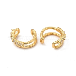 Aretes de latón chapado en rack con micro pavé de circonitas cúbicas&nbsp;EJEW-P221-14G