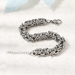 Armbänder aus byzantinischen Ketten aus Edelstahl 304 für Damen&nbsp;BJEW-P399-01B-P
