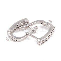 Ohrring-Beschläge aus Messing mit Zirkonia in Rack-Beschichtung&nbsp;KK-S374-04P-04