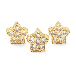 Perle di zirconi cubici trasparenti in micro pavè di ottone&nbsp;ZIRC-M113-03G
