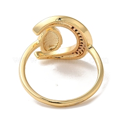 Anillos de puño de circonita cúbica micro pavé de latón para mujer&nbsp;RJEW-G325-05GP