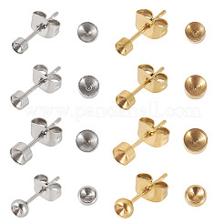 32 stücke 8 arten 304 edelstahl stud ohrring Zubehörse&nbsp;STAS-TA0002-97