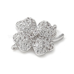 Ciondoli connettore in ottone con micro pavé di zirconi chiari&nbsp;KK-C086-04P