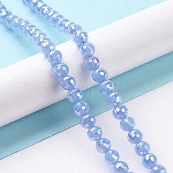 Chapelets de perles en verre d'imitation jade électrolytique&nbsp;GLAA-E036-12-M