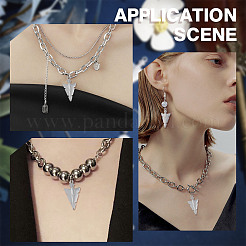 50 pendentif pointu en acier inoxydable 201&nbsp;STAS-SC0004-66