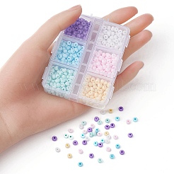 660 pezzo di perle di porcellana smerigliata fatte a mano in 6 colori&nbsp;PORC-YW0001-01