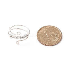 Anello polsino rotante con perline rotonde in ottone&nbsp;RJEW-JR00506-02
