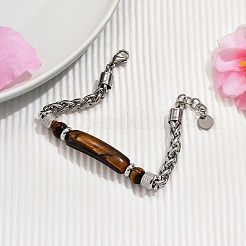 Gliederarmbänder aus natürlichen Tigerauge-Perlen&nbsp;LS-YW5979-2
