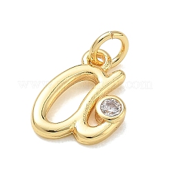 Breloques en laiton avec zircone cubique de micro pave&nbsp;KK-D289-66G