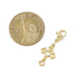 6 pendentif décoratif en acier inoxydable 304 en forme de croix&nbsp;HJEW-JM04495