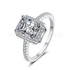 Anelli da dito in argento sterling con micro pavé da 925 mm e moissanite placcati in rodio da donna&nbsp;WG8E258-74