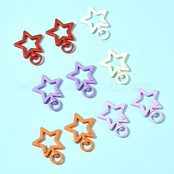 10 Stück sprühlackierte drehbare Karabinerhakenverschlüsse aus Legierung&nbsp;FIND-FS0004-55