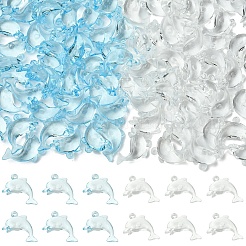 50 Stück 2 Farben transparente Acrylanhänger&nbsp;MACR-YW0004-33