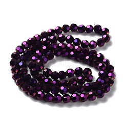 Fili di perle di vetro placcato sfaccettato (32 sfaccettatura).&nbsp;X-EGLA-R042-6mm-02