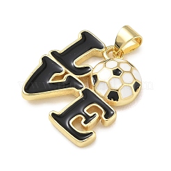 Pendentifs en laiton émaillé sur le thème du football&nbsp;KK-A303-01A-G02