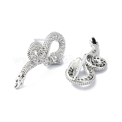 Boucle d'oreille en laiton plaqué en laiton micro pavé de zircone cubique&nbsp;EJEW-C086-01P