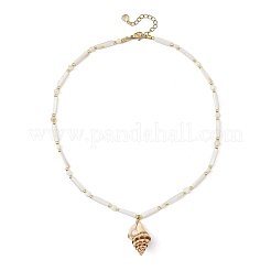 Colliers composés d'un pendentif en coquillage spiralé naturel&nbsp;NJEW-JN06553
