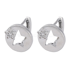 Boucles d'oreilles en laiton avec zircone cubique transparente&nbsp;EJEW-Q014-38P