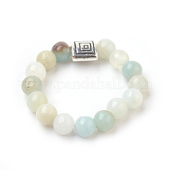 Bagues en amazonite naturelle extensibles&nbsp;RJEW-JR00221-02
