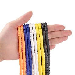 10 Stränge 5 Farben handgemachte Fimo Perlenstränge&nbsp;CLAY-LS0001-12