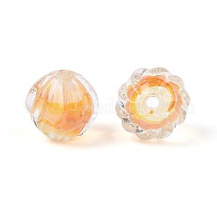 Cuentas de lampwork hechas a mano con flor interior texturizada&nbsp;LAMP-T024-07F