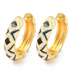 Boucles d'oreilles créoles en laiton et émail&nbsp;EJEW-C102-47G