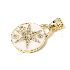 Pendenti in zirconi cubici trasparenti in micro pavè di ottone&nbsp;KK-H267-009A-G