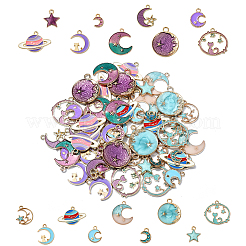 45pcs 9 styles de pendentifs en émail en alliage&nbsp;ENAM-YW0004-13