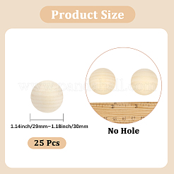 25 boule ronde en bois naturel&nbsp;WOOD-PA0001-84B