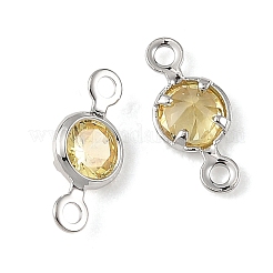 Shegrace Messing-Pavé-Zirkonia-flache runde Verbindungsanhänger&nbsp;XGRQ2O778-442D-P