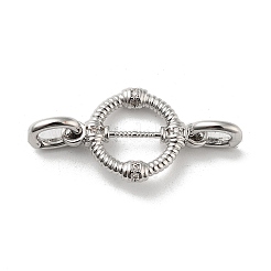 Messing Micro Pave klare Zirkonia Falte über Verschlüsse&nbsp;LS-KK-K361-02P