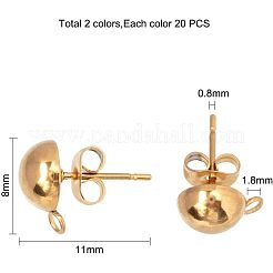 Ohrstecker-Beschläge aus Edelstahl 304&nbsp;STAS-UN0001-46