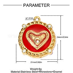 304 Edelstahl-Emaille-Anhänger&nbsp;STAS-OY013-26G