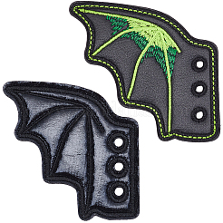 2 Paar 2 Stile Halloween Kunstleder Schuhschnalle für DIY Schuhzubehör&nbsp;AJEW-GF0011-82A