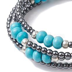 Herstellung von Armbändern aus nicht magnetischen synthetischen Hämatitperlen und synthetischem Türkis&nbsp;BJEW-JB10990