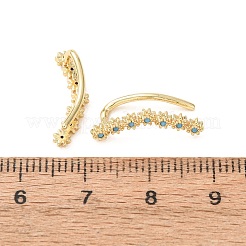 Boucles d'oreilles en laiton micro pavé de zircons cubiques&nbsp;KK-CBAA351-18G-02