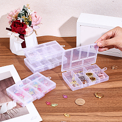 4 Stück transparenter Aufbewahrungsbox-Organizer aus Polypropylen (PP) mit 6 Fächern&nbsp;CON-PA0001-11