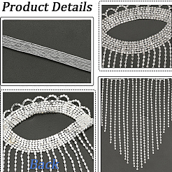 Maschera per gli occhi per il viso con nappa a catena di strass in lega per le donne&nbsp;AJEW-WH20006-209P