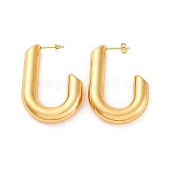 Pendientes de botón de acero inoxidable 304 en forma de J para mujer&nbsp;EJEW-A125-02G