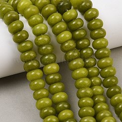 Gefärbt natürlichen weißen Jade Perlen Stränge&nbsp;G-G107-A47-01