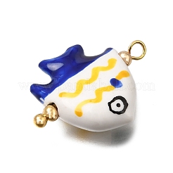Ciondoli in ceramica e porcellana dipinti a mano a tema oceanico&nbsp;PR-CBA0027-05G-03