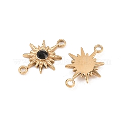 Ciondolo connettore in acciaio inossidabile 304 con micro pavé di zirconi cubici&nbsp;ZIRC-F147-02G-01