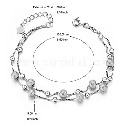 Braccialetti multifilo in argento sterling placcato rodio 925&nbsp;JB406A