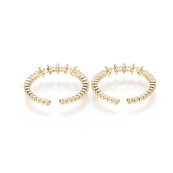 Anneaux de manchette en laiton micro pave zircone cubique&nbsp;X-RJEW-F101-03G