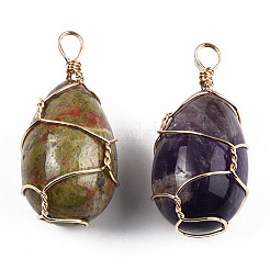 Pendentifs en pierres précieuses mixtes naturels et synthétiques&nbsp;G-N326-151LG