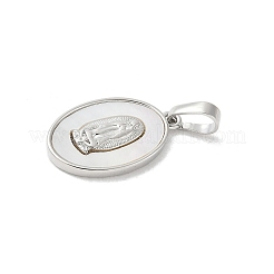 Pendenti in conchiglia bianca naturale con pavé in ottone&nbsp;KK-S522-07C-P