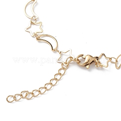Tobilleras de cadena de eslabones de estrella y luna de acero inoxidable 304 con revestimiento de iones (IP) para hombres y mujeres&nbsp;LS-STAS-B039-15G