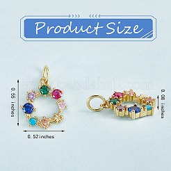 10 Stück umweltfreundliches Messing mit Glasanhängern&nbsp;KK-SZ0005-78