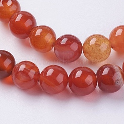 Chapelets de perles en agate à rayures naturelles/agates à bandes&nbsp;G-G591-8mm-03