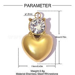 304 Edelstahl mit Kristall-Strass-Anhängern&nbsp;RB-OY001-15G